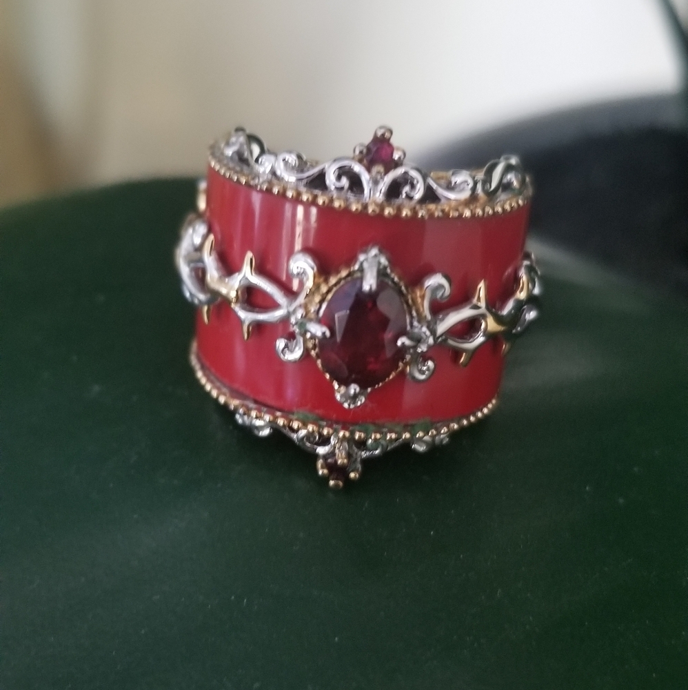 Ruby Scrolled Ring - image 2